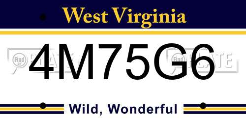 4M75G6 West Virginia License Plate