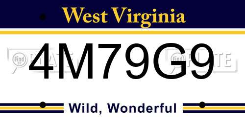 4M79G9 West Virginia License Plate
