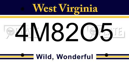 4M82O5 West Virginia License Plate