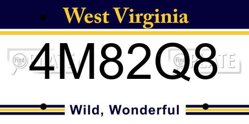 4M82Q8 West Virginia License Plate