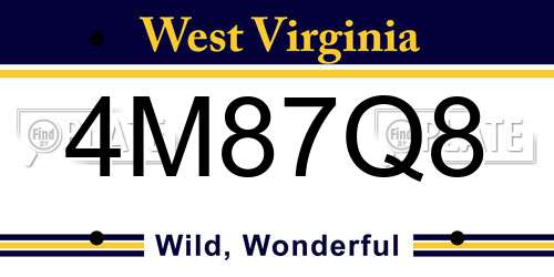 4M87Q8 West Virginia License Plate