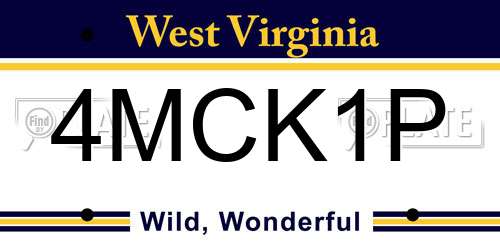 4MCK1P West Virginia License Plate