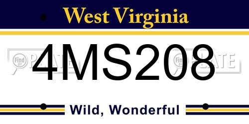 4MS208 West Virginia License Plate