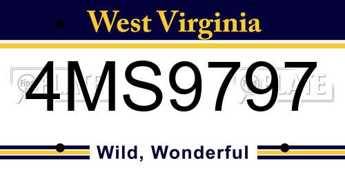 4MS9797 West Virginia License Plate