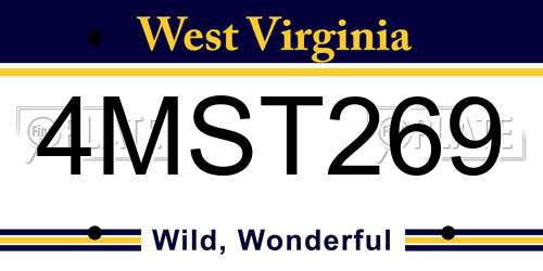 4MST269 West Virginia License Plate