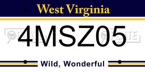 4MSZ05 West Virginia License Plate