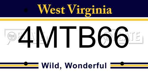 4MTB66 West Virginia License Plate