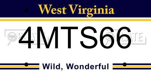 4MTS66 West Virginia License Plate