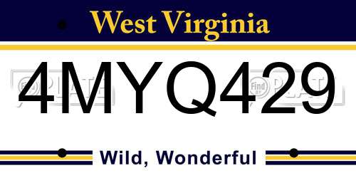 4MYQ429 West Virginia License Plate