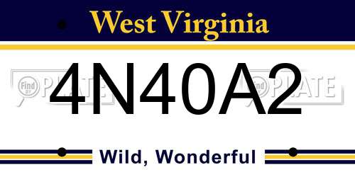4N40A2 West Virginia License Plate