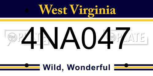 4NA047 West Virginia License Plate