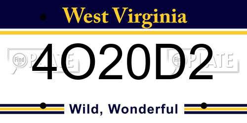 4O20D2 West Virginia License Plate