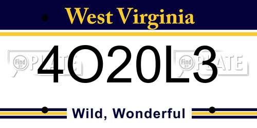4O20L3 West Virginia License Plate