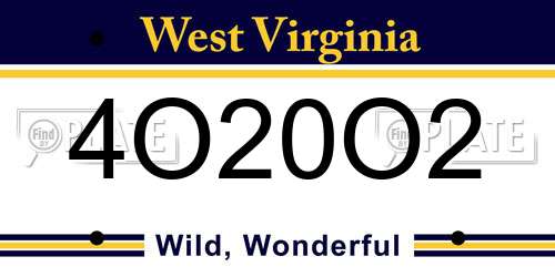 4O20O2 West Virginia License Plate
