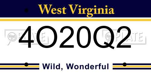 4O20Q2 West Virginia License Plate