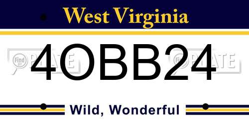 4OBB24 West Virginia License Plate