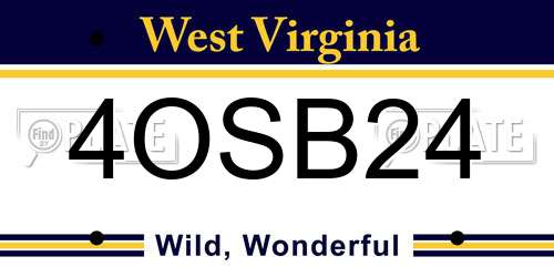 4OSB24 West Virginia License Plate