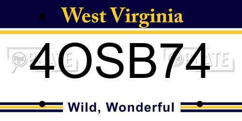 4OSB74 West Virginia License Plate