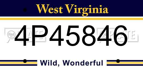4P45846 West Virginia License Plate