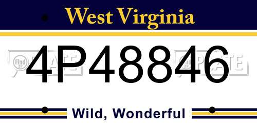 4P48846 West Virginia License Plate