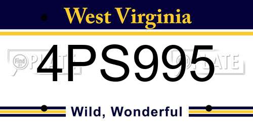 4PS995 West Virginia License Plate