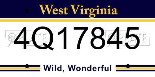 4Q17845 West Virginia License Plate