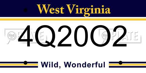 4Q20O2 West Virginia License Plate