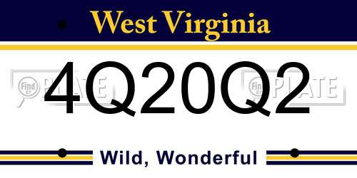 4Q20Q2 West Virginia License Plate