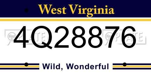 4Q28876 West Virginia License Plate