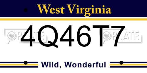 4Q46T7 West Virginia License Plate