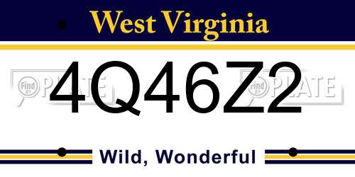 4Q46Z2 West Virginia License Plate