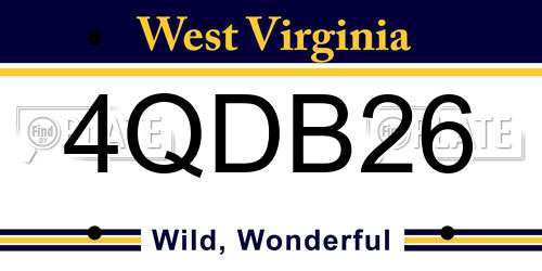 4QDB26 West Virginia License Plate