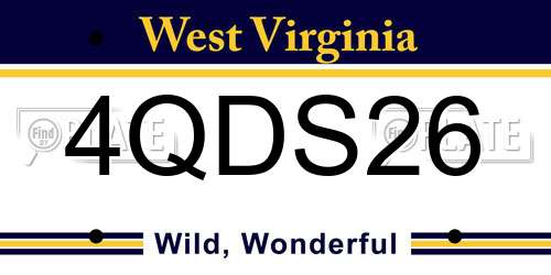 4QDS26 West Virginia License Plate