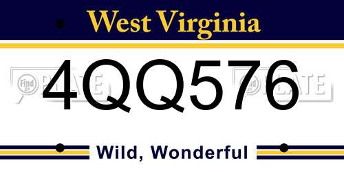 4QQ576 West Virginia License Plate