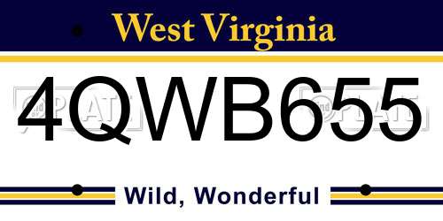 4QWB655 West Virginia License Plate
