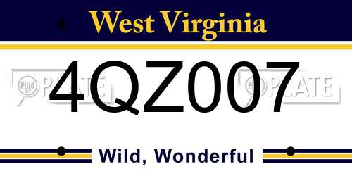 4QZ007 West Virginia License Plate