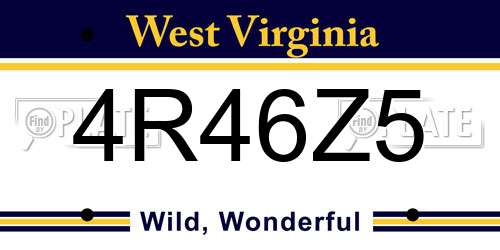 4R46Z5 West Virginia License Plate