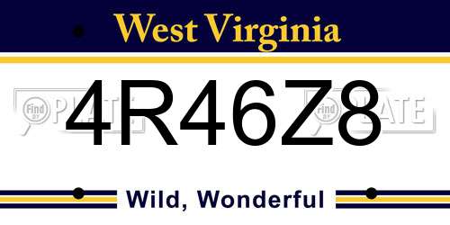 4R46Z8 West Virginia License Plate