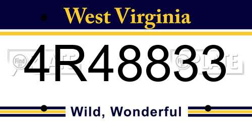 4R48833 West Virginia License Plate