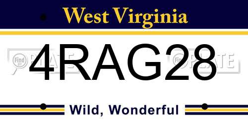 4RAG28 West Virginia License Plate