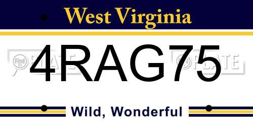 4RAG75 West Virginia License Plate