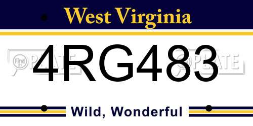 4RG483 West Virginia License Plate