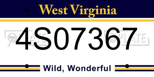 4S07367 West Virginia License Plate