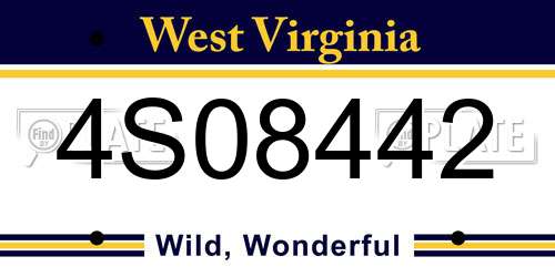 4S08442 West Virginia License Plate
