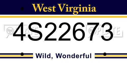 4S22673 West Virginia License Plate