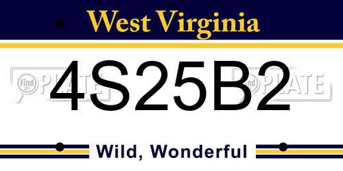 4S25B2 West Virginia License Plate