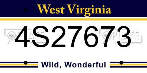 4S27673 West Virginia License Plate