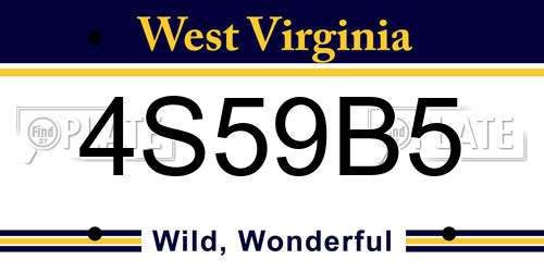 4S59B5 West Virginia License Plate