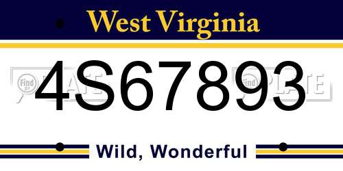 4S67893 West Virginia License Plate