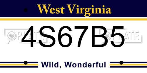 4S67B5 West Virginia License Plate